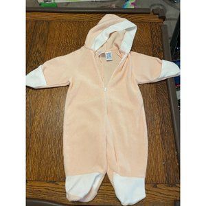 Peach Baby Newborn Sleeper with hood, Vintage, Baby Sprockets brand